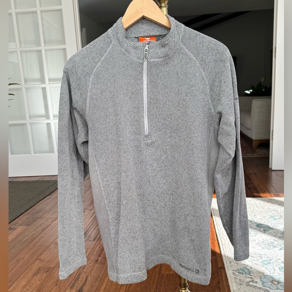 Merrell Sweater Mens Small Grey Sweatshirt Thermal Waffle Base Layer Adult